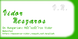 vidor meszaros business card